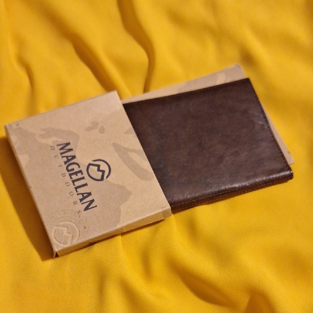 Magellan Outdoors Brown Key Card Holder Sleek Design.